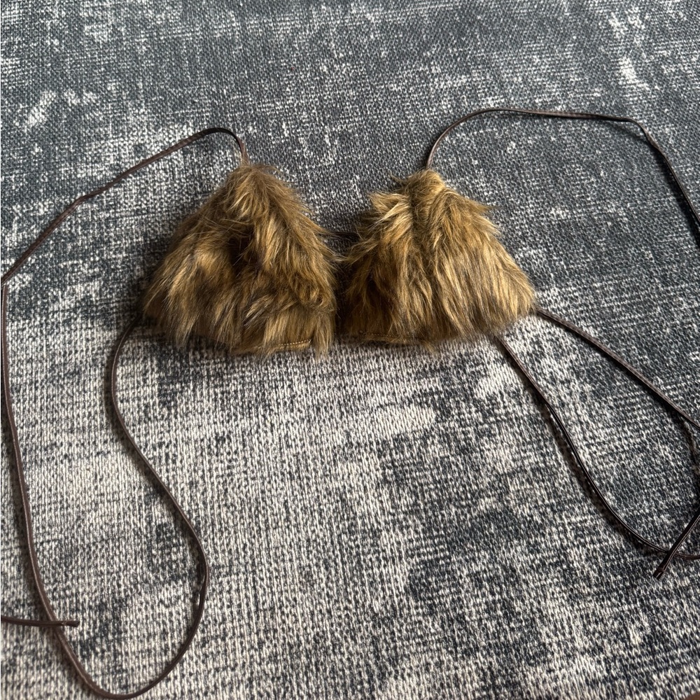 Faux fur bikini top